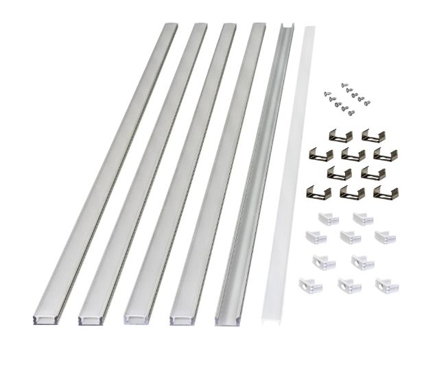 BENDABLE LED TAPE LIGHT CHANNEL w/ ACCESSORIES