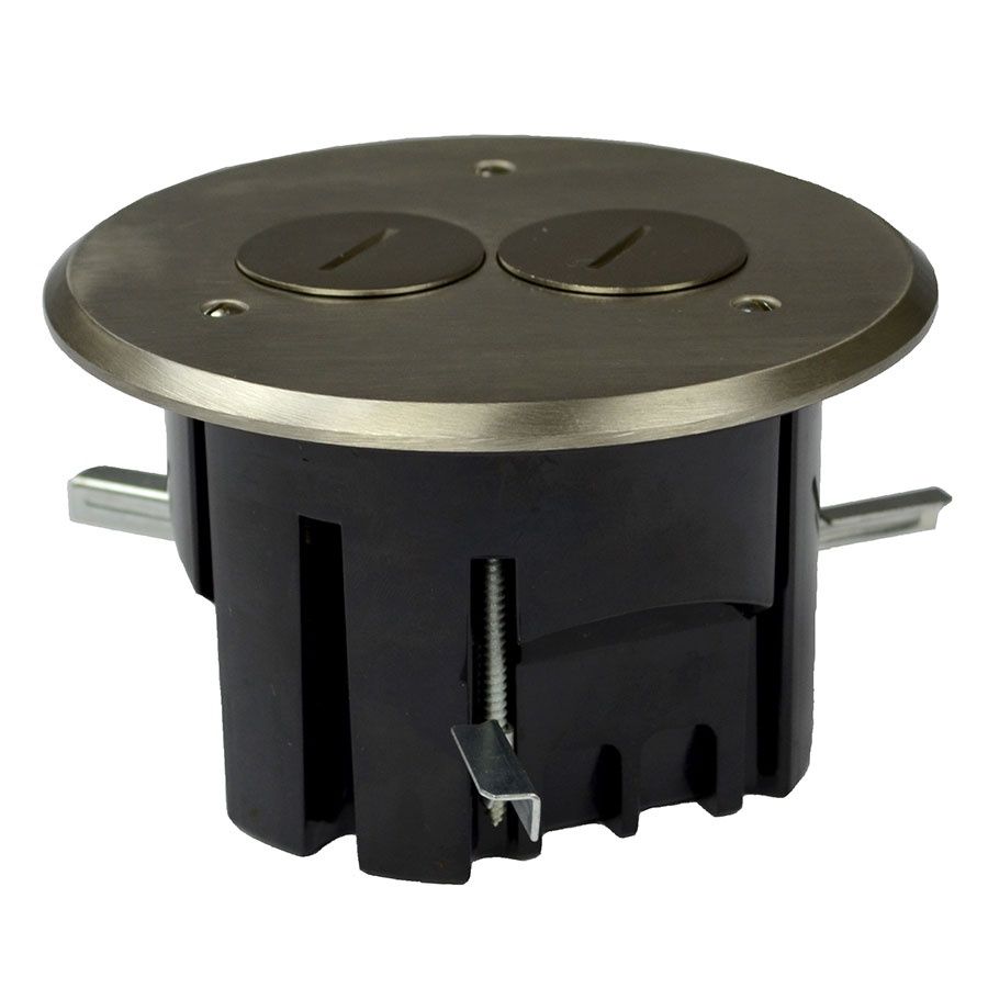 FLOOR BOX NICKEL COVER DUPLEX DEVICE - FB-3N