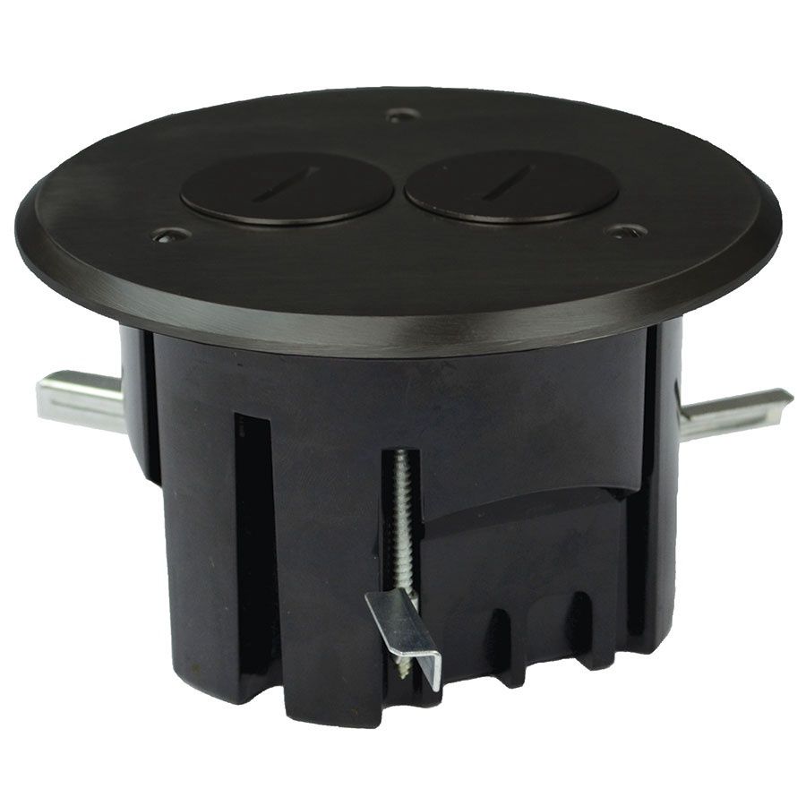 FLOOR BOX ASSEMBLY 4" RND DARK BRONZE. FB-3DB