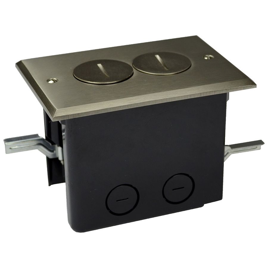 FLOOR BOX NICKEL CVR DUPLEX DEVICE. FB-2N