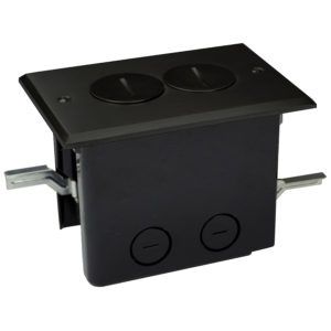 FLOOR BOX DARK BRONZE CVR DUPLEX DEVICE. FB-2DB