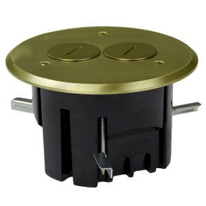 FLOOR BOX ASSEMBLY BRASS CVR DUPLEX DEVICE