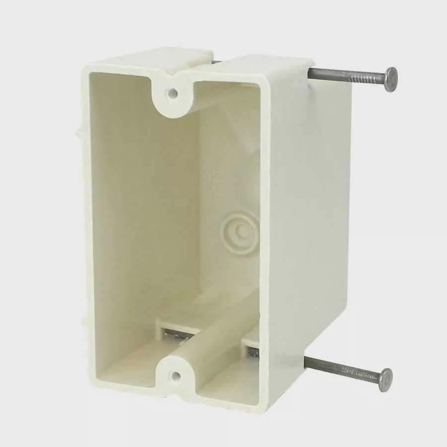 1G MID-NAILS WHT. SWITCH AND OUTLET BOX-1096-N