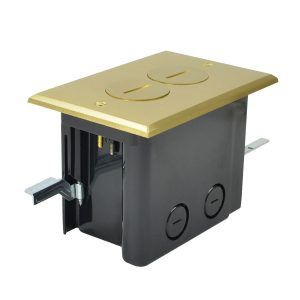 FLOOR BOX BRASS CVR DUPLEX DEVICE. FB-2
