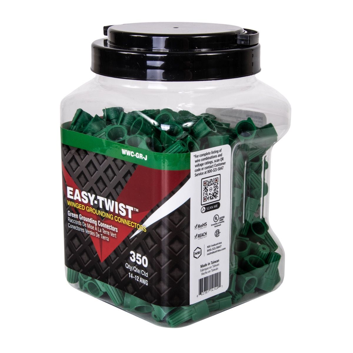 Green Winged Wire Connector for Grounding, 300 Jar