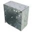4" x 2-1/8" Deep Square Box w/ 1/2" &amp; 3/4" KO. STEEL CITY - 52171