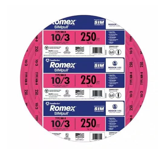 10/3 ROMEX CU w/  GRND PINK JKT 250ft COIL - 63948555
