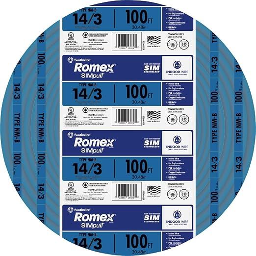 14/3 ROMEX  CU NM-B w/ GRND BLUE JKT 250ft COIL - 63946955