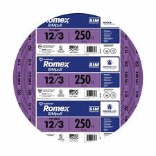 12/3 ROMEX CU w/ GROUND 250FT PURPLE