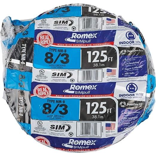 8/3 ROMEX CU NM-B WITH GRND 125ft - 63949202