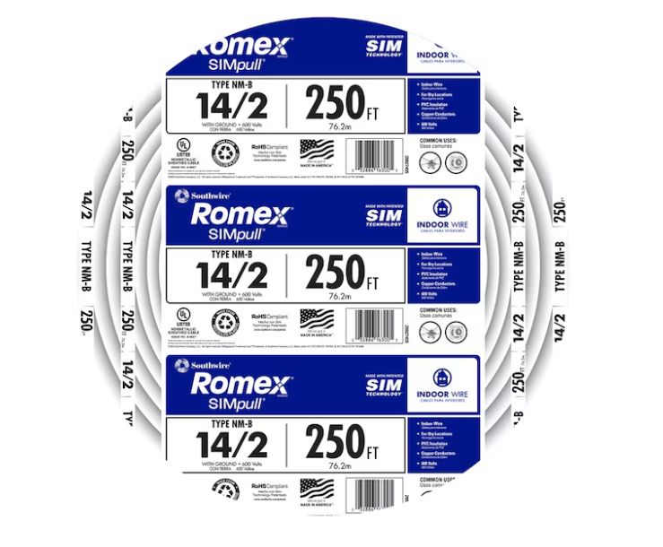 14/2 ROMEX CU NM-B w/ GRND 250ft COIL - 28827455