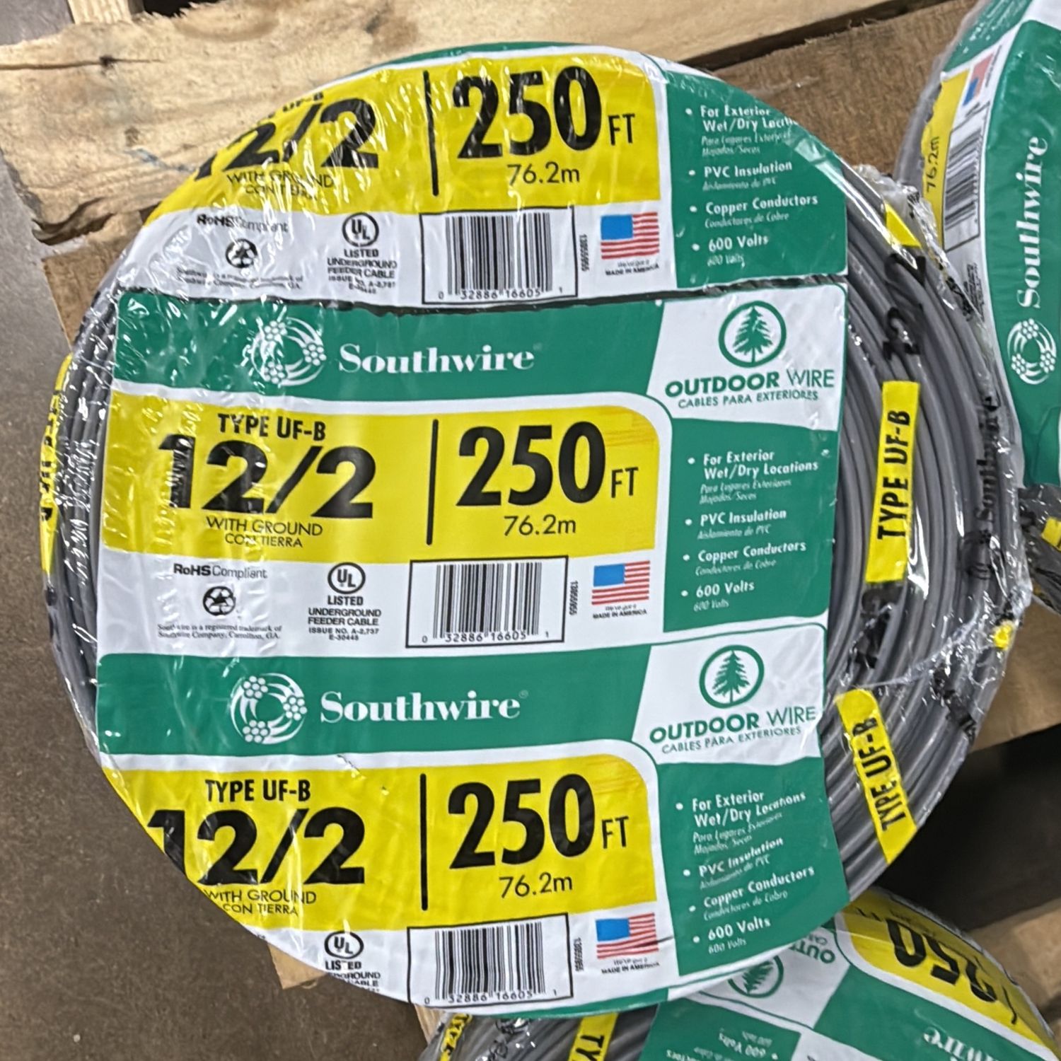 12/2 UF-B CU w/ GRND 250ft COIL - 13055955