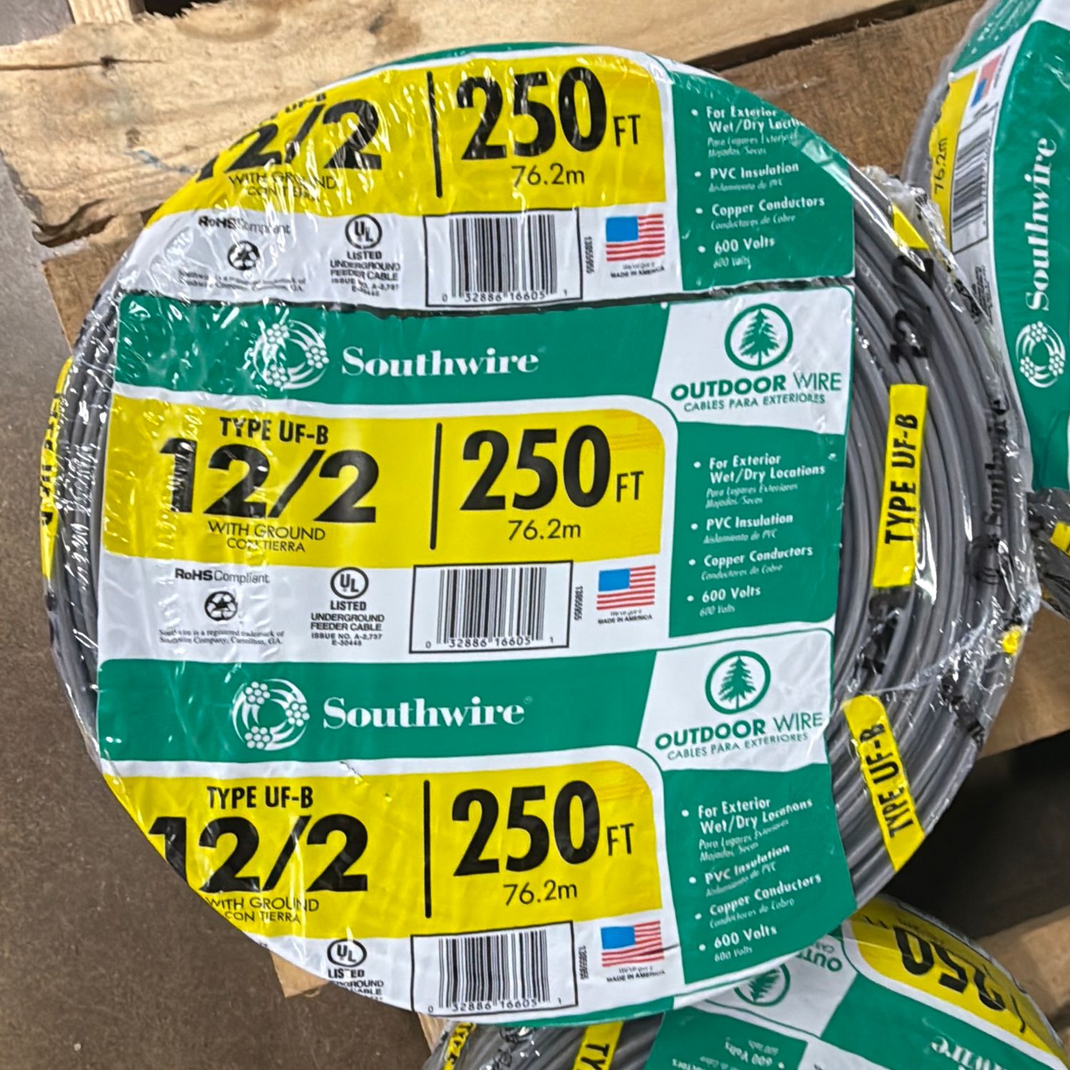 12/2 UF-B CU w/ GRND 250ft COIL - 13055955