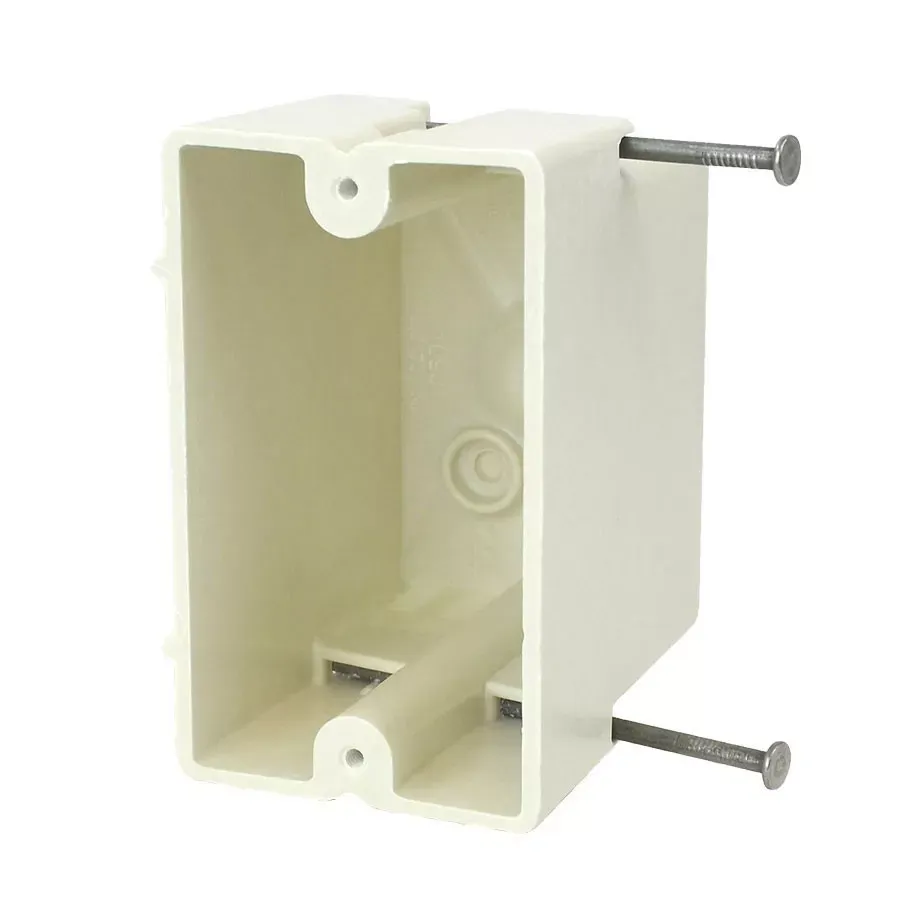 1G MID-NAILS WHT. SWITCH AND OUTLET BOX-1096-N