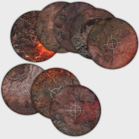 Terrain Crate - Objective Template: Hellscape 8 count - Warhammer Size (40mm + 6&quot; Diameter)
