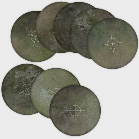 Terrain Crate - Objective Template: Fantasy 8 count - Warhammer Size (40mm + 6&quot; Diameter)