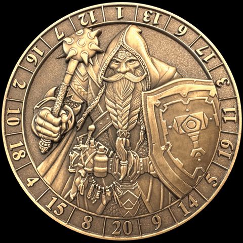 Dice Coins - d20 Male Dwarf Cleric