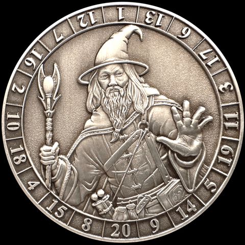 Dice Coins - d20 Male Human Wizard