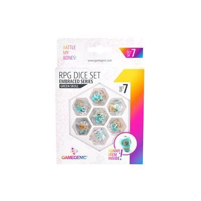 Gamegenic Embraced Series - Green Skull - RPG Dice Set (7pcs) GGS50004M