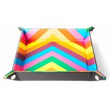MDG Leather Folding Dice Tray/Rainbow - MDG534