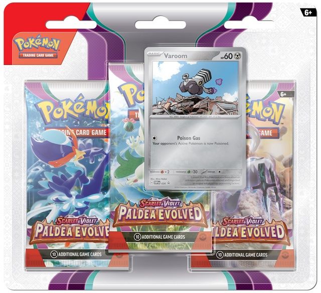 Scarlet &amp; Violet - Paldea Evolved 3 Pack Blister - Varoom