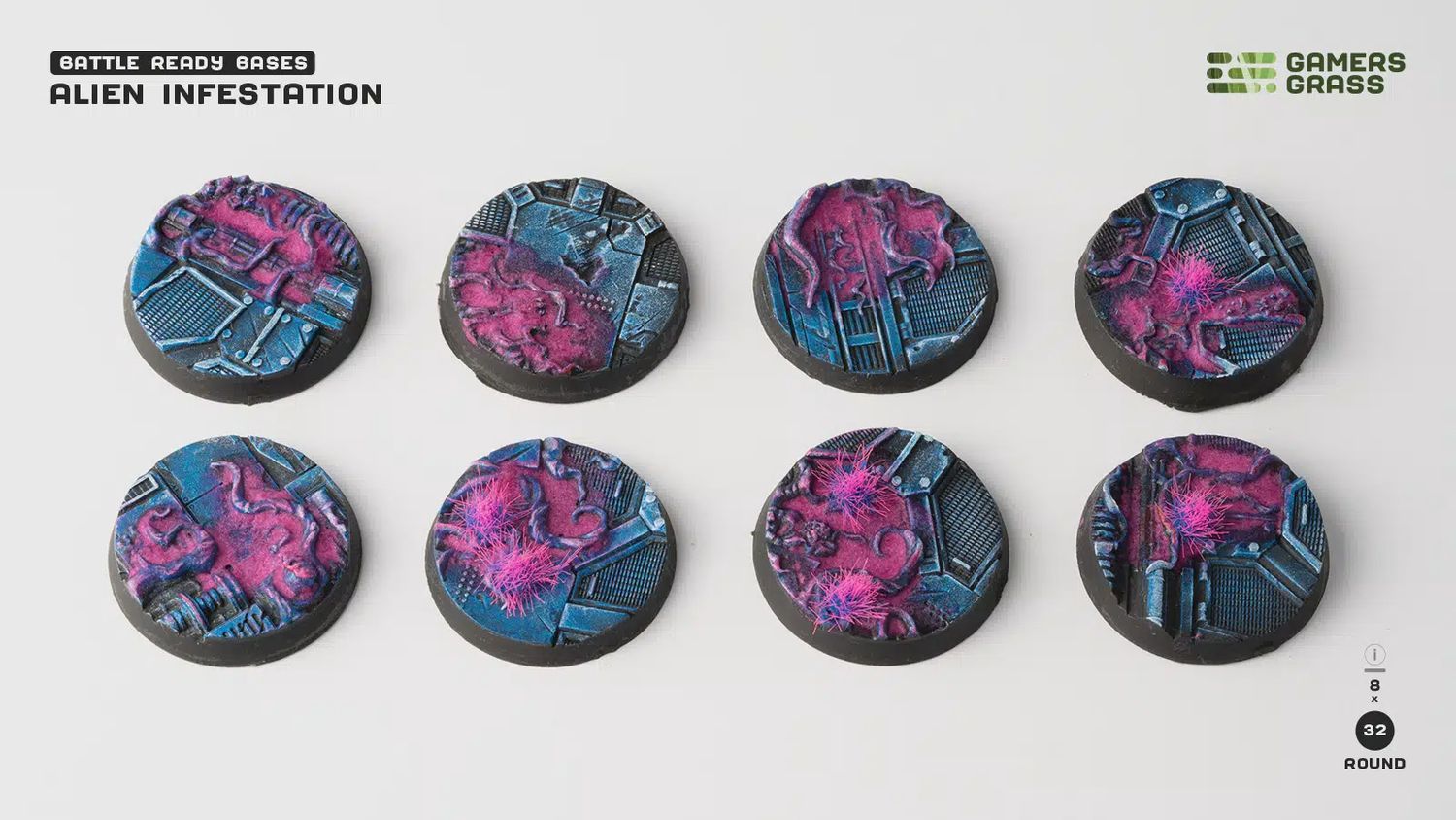Battle Ready Bases - Alien Infestation 32mm x 8