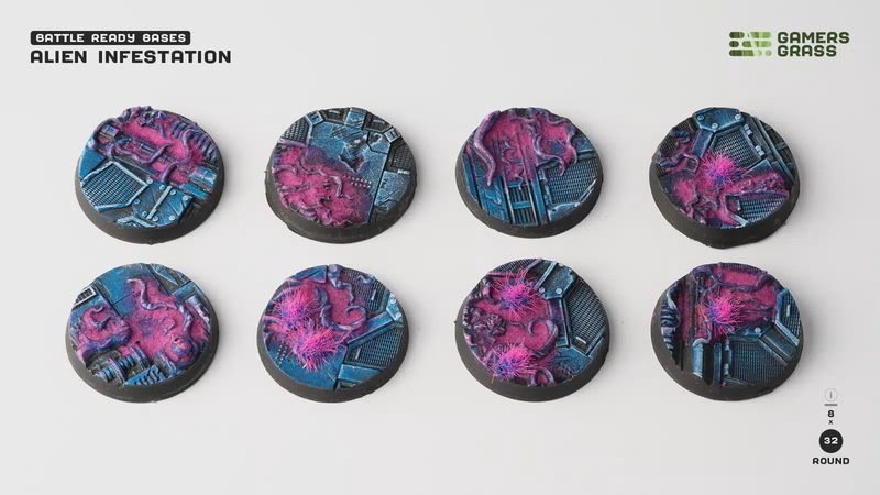 Battle Ready Bases - Alien Infestation 32mm x 8