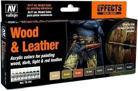 Vallejo: Model Color: Effects: Paints Wood and Leather Set (8)