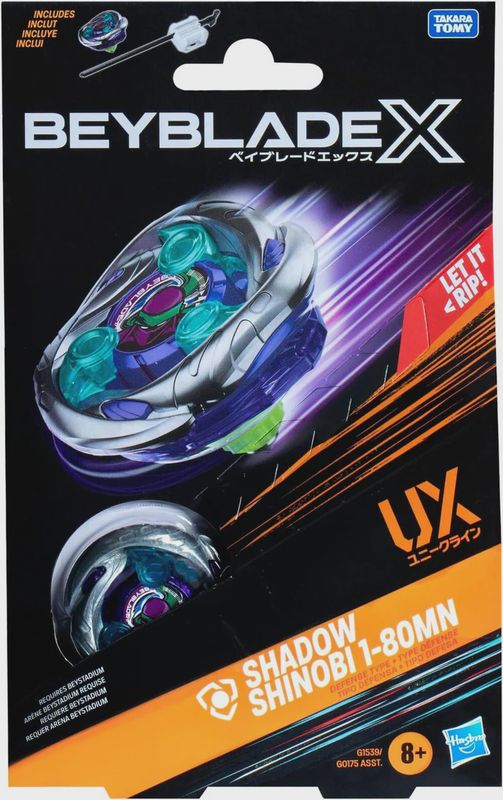 Beyblade X Shadow Shinobi 1-80MN UX Starter Pack Top and Launcher