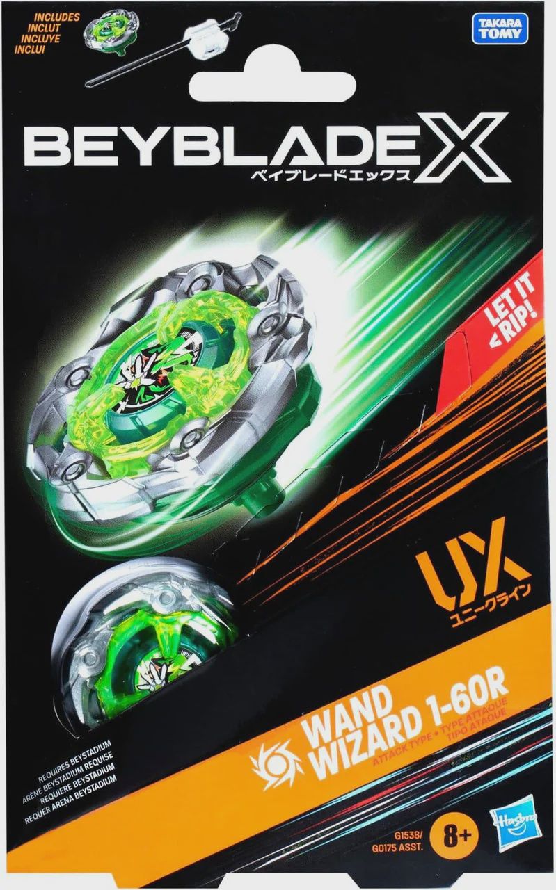 Beyblade X Wand Wizard 1-60R UX Starter Pack Top and Launcher
