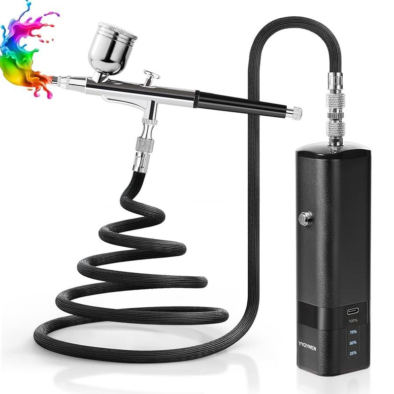 Airbrush: Yygywen Airbrush Kit with Compressor - 32PSI Black - REK0Z