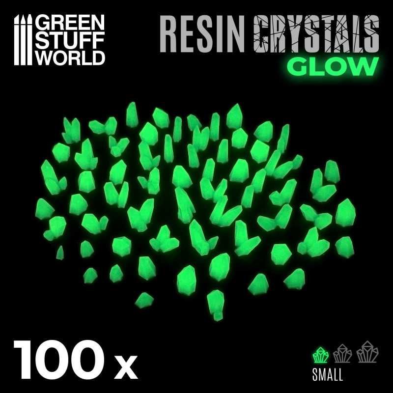 Green Glow Resin Crystals - Small