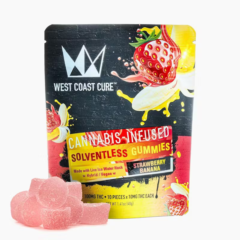 WEST COAST CURE - Strawberry Banana Flavored Solventless Gummies - 100mg