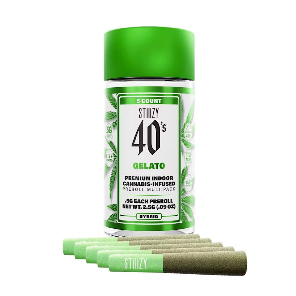 STIIIZY - GELATO - .5G 40's Infused Preroll 5 Pack
