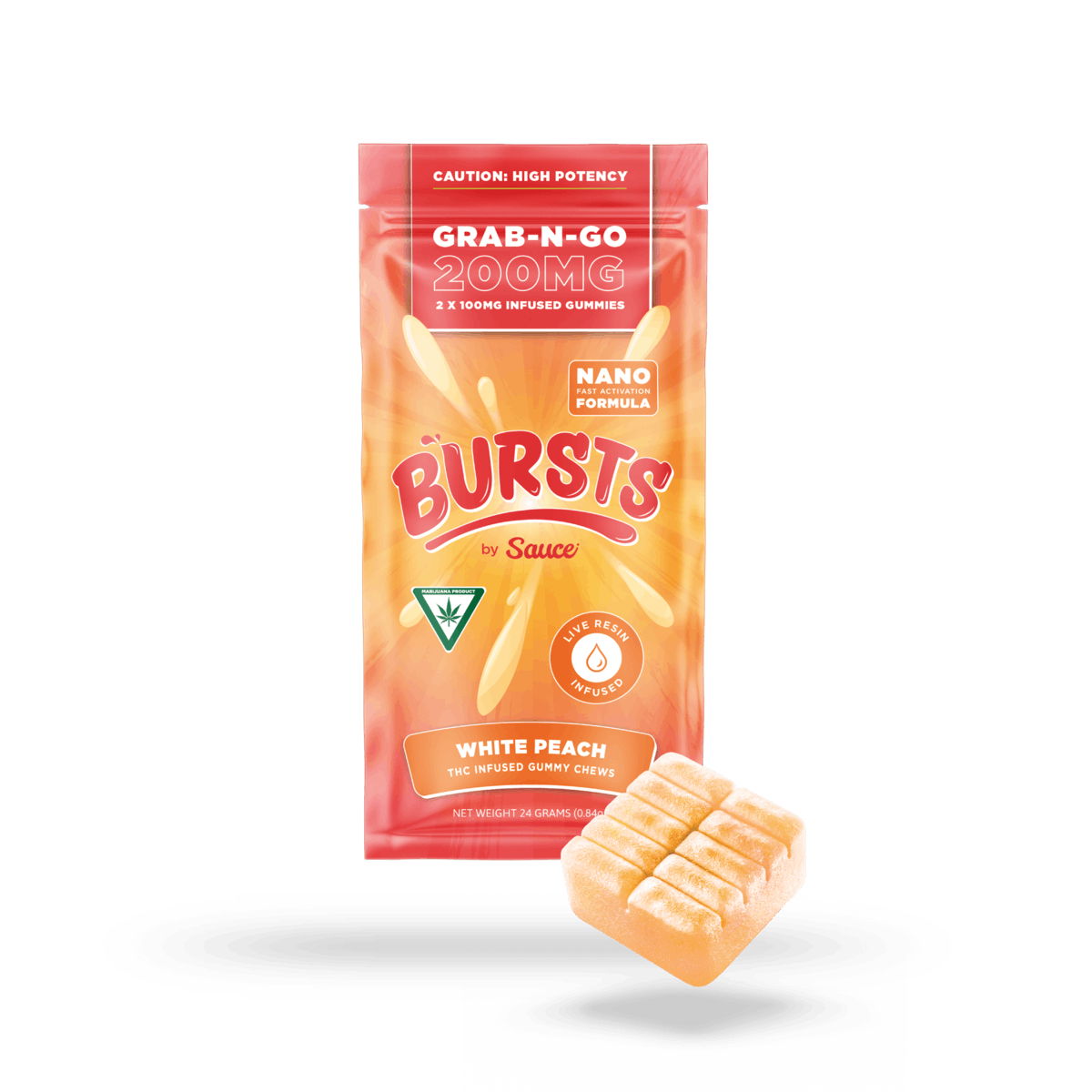 SAUCE - Bursts / White Peach - 100mg