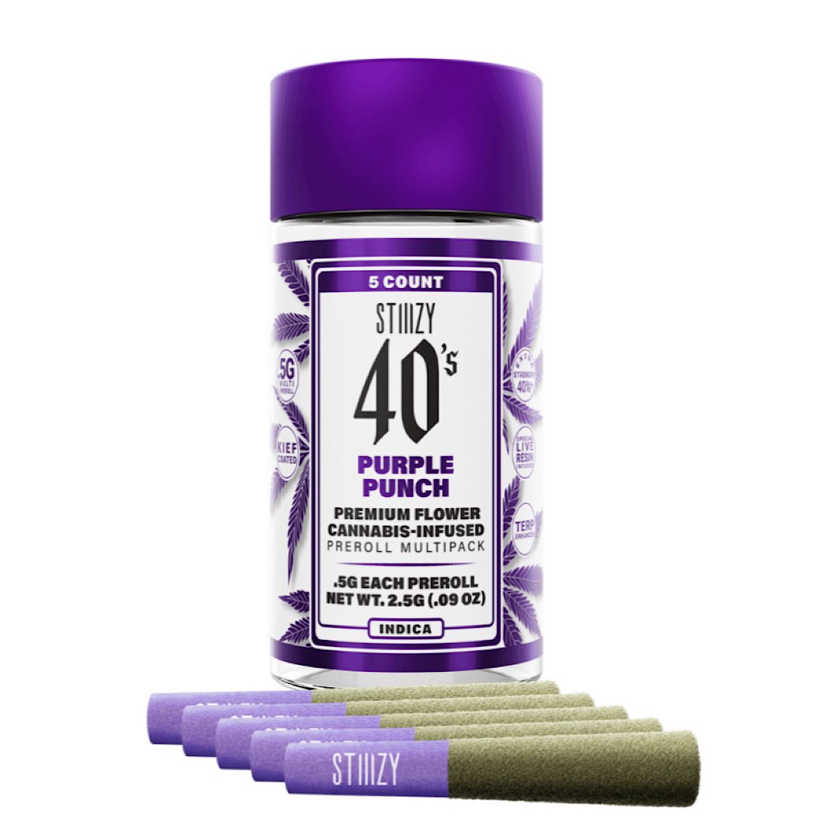 STIIIZY - PURPLE PUNCH- .5G 40's Infused Preroll Pack