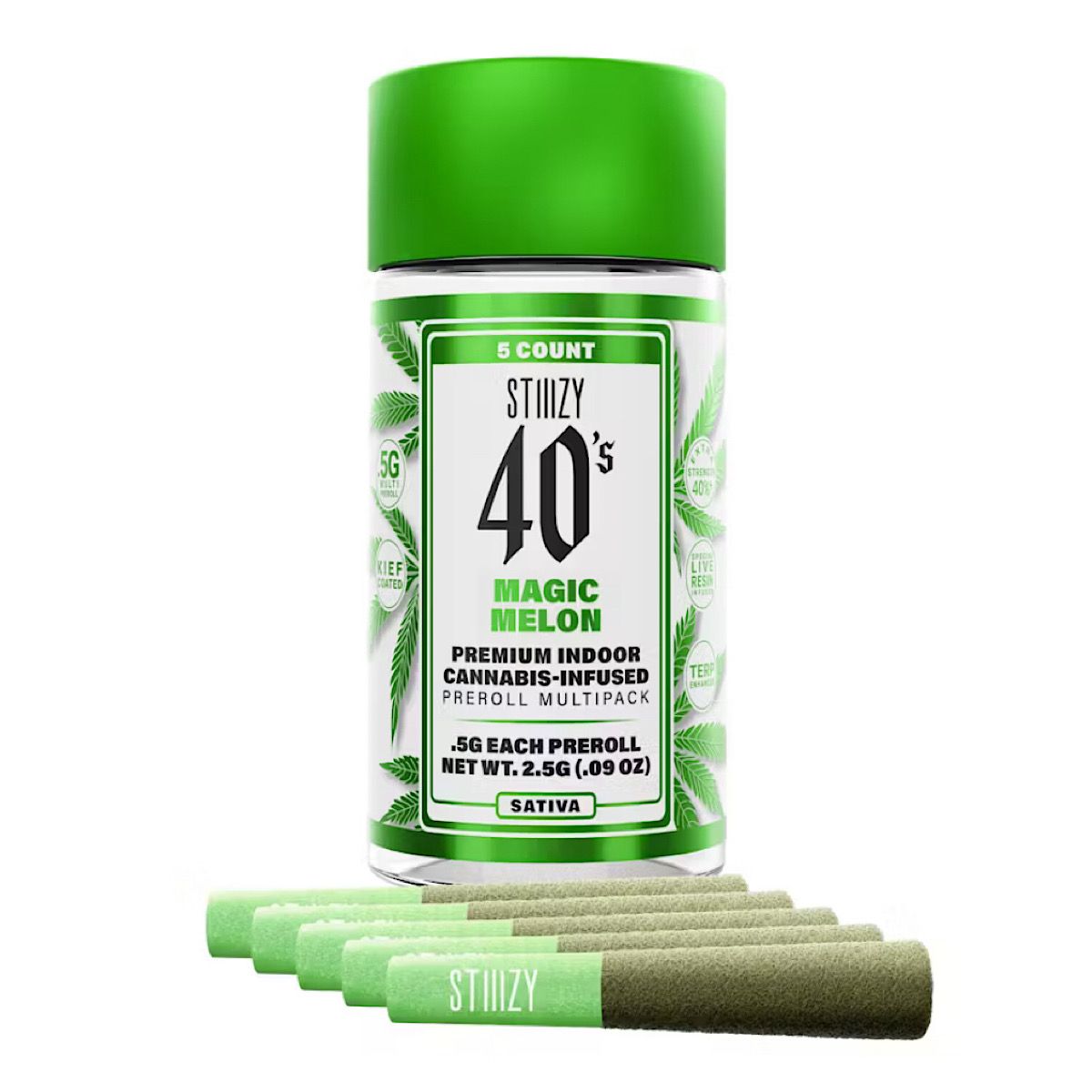 STIIIZY - MAGIC MELON - .5G 40's Infused Preroll Pack