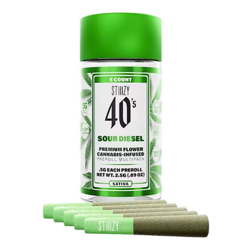 STIIIZY - SOUR DIESEL - .5G 40's Infused Preroll Pack