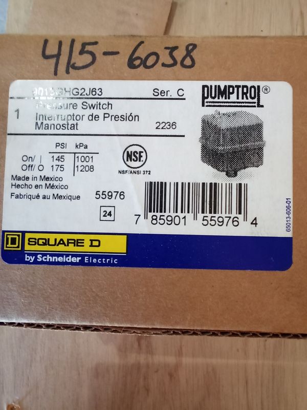 Pressure Switch for Air Compressor 145-175