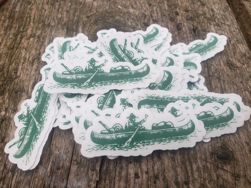 Nessmuk Sticker George the Canoeist, small transparent