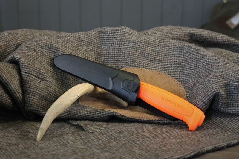 Mora Basic 511 (Carbon) Fixed Blade Knife; Hi-Vis Orange