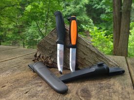 Mora Basic 546 (Stainless) Fixed Blade Knife; Orange/ Black