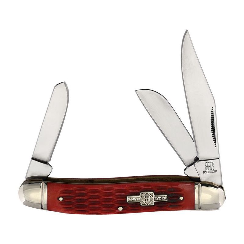 Rough Ryder Stockman RR205 Red Bone Handle