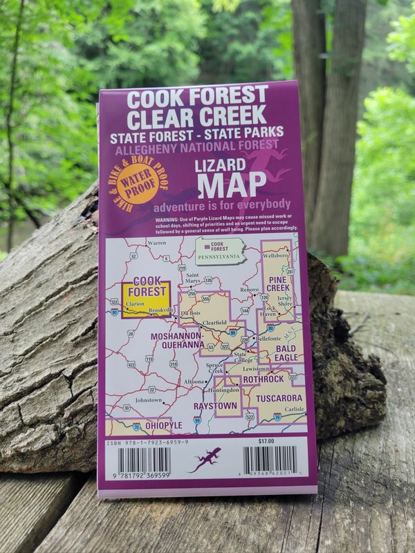 Purple Lizard Map; Cook Forest Clear Creek
