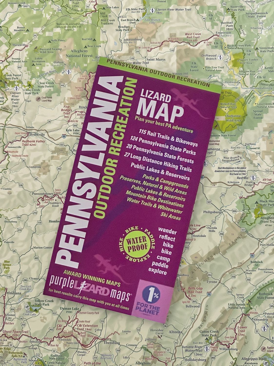 Purple Lizard Map; Pennsylvania Statewide Outdoor Recreation