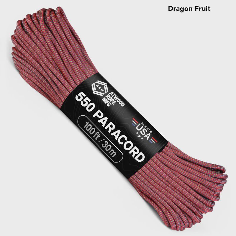 550 Paracord 100 ft Dragonfruit