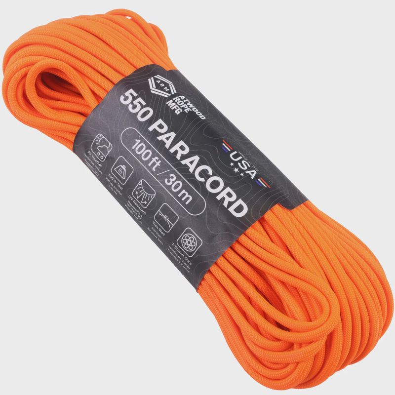 550 Paracord 100 ft Neon Orange