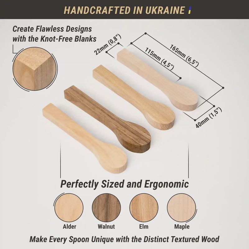 BeaverCraft Spoontastic Spoon Carving Blanks Set 4 pcs BB3