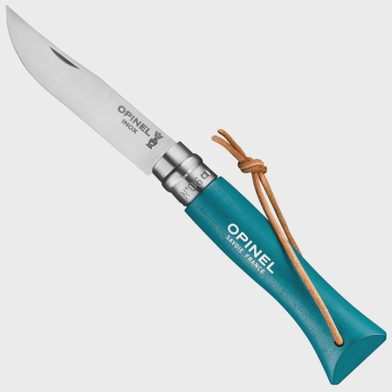 Opinel No.6 Folding Knife with Lanyard - Turquoise