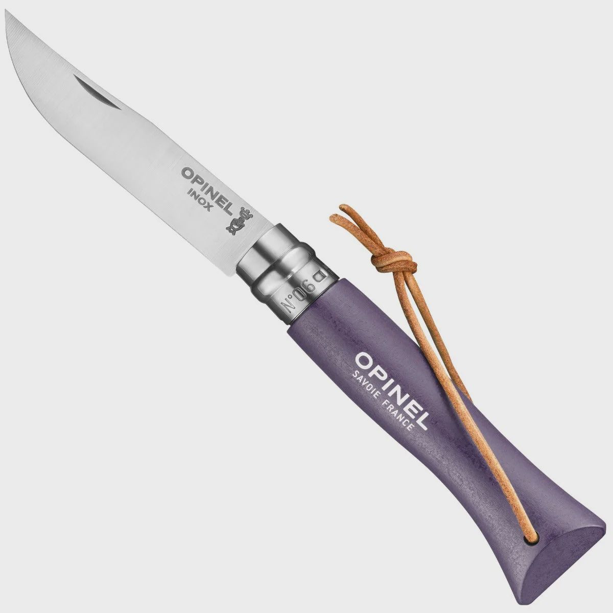Opinel No.6 Folding Knife with Lanyard- Purple